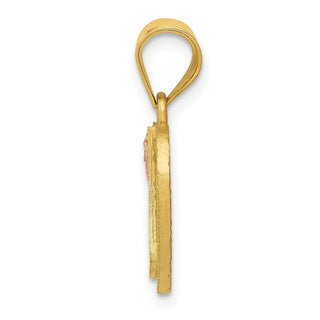 14k Yellow and Rose Gold Initial A In Heart Pendant