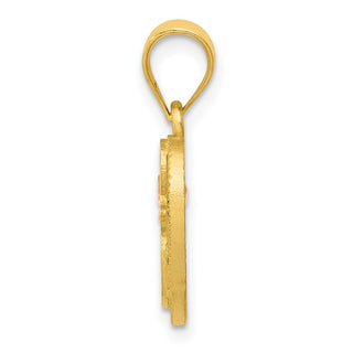 14k Yellow and Rose Gold Initial E In Heart Pendant