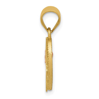 14k Yellow and Rose Gold Initial J In Heart Pendant