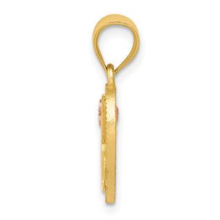 14k Yellow Gold Two-Tone Initial K In Heart Pendant