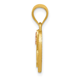 14k Yellow Gold Two-Tone Initial L In Heart Pendant