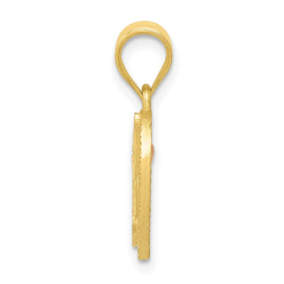14k Yellow and Rose Gold Initial N In Heart Pendant