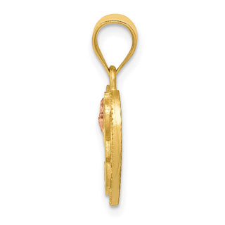 14k Yellow and Rose Gold Initial R In Heart Pendant
