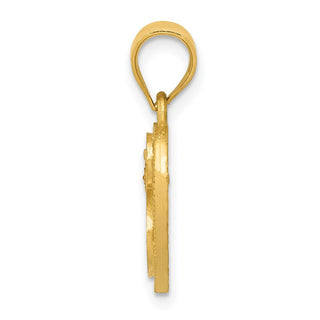 14k Yellow and Rose Gold Initial S In Heart Pendant