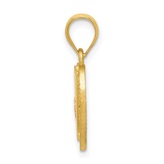 14k Yellow and Rose Gold Initial W In Heart Pendant