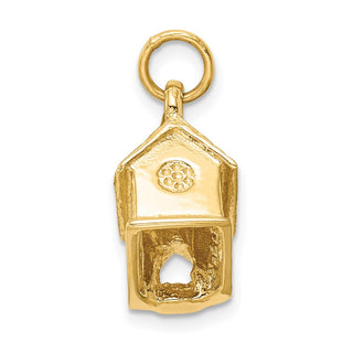 14k Yellow Gold 3-D Church Charm