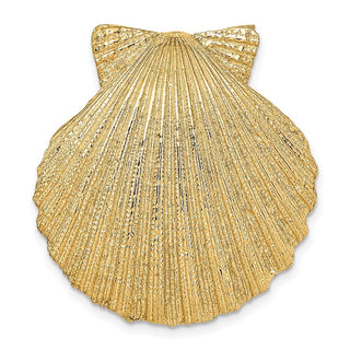14k Yellow Gold Fits Up To 8mm and 10mm Medium Scallop Shell Slide Pendant D997