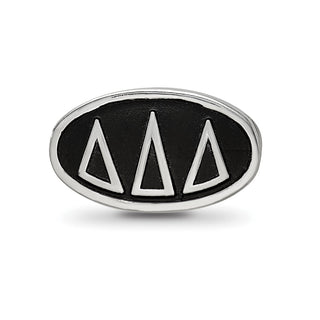 Sterling Silver LogoArt Delta Delta Delta Sorority Greek Letters Enameled Oval Bead