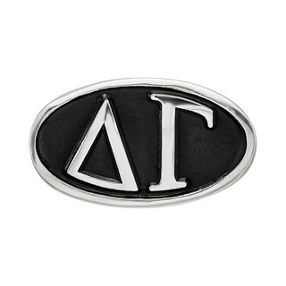 Sterling Silver LogoArt Delta Gama Sorority Greek Letters Enameled Oval Bead