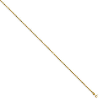 8" 14k Yellow Gold 2mm Semi-solid Diamond-cut Rope Chain Bracelet