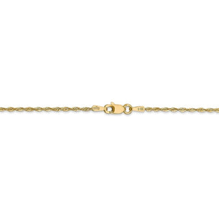 14" 14k Yellow Gold 1.5mm Extra-Light Diamond-cut Rope Chain Necklace