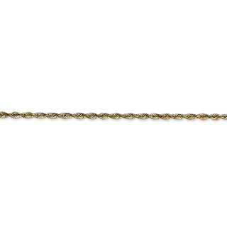 8" 14k Yellow Gold 2.0mm Extra-Light Diamond-cut Rope Chain Bracelet