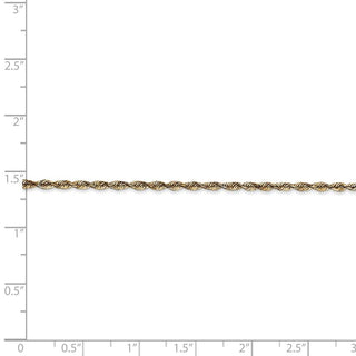 8" 14k Yellow Gold 2.0mm Extra-Light Diamond-cut Rope Chain Bracelet