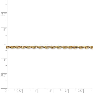 24" 14k Yellow Gold 2.25mm Extra-Light Diamond-cut Rope Chain Necklace