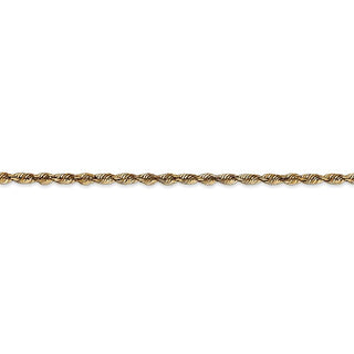 8" 14k Yellow Gold 2.5mm Extra-Light Diamond-cut Rope Chain Bracelet