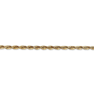 9" 14k Yellow Gold 2.75mm Extra-Light Diamond-cut Rope Chain Anklet