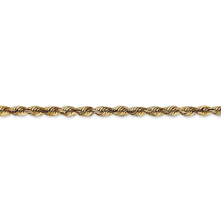 9" 14k Yellow Gold 4mm Extra-Light Diamond-cut Rope Chain Bracelet