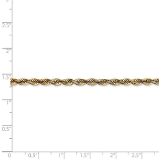 9" 14k Yellow Gold 4mm Extra-Light Diamond-cut Rope Chain Bracelet