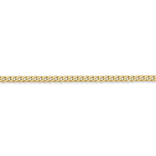 16" 14k Yellow Gold 2.2mm Flat Beveled Curb Chain Necklace