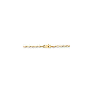 16" 14k Yellow Gold 2.2mm Flat Beveled Curb Chain Necklace