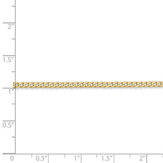 16" 14k Yellow Gold 2.2mm Flat Beveled Curb Chain Necklace