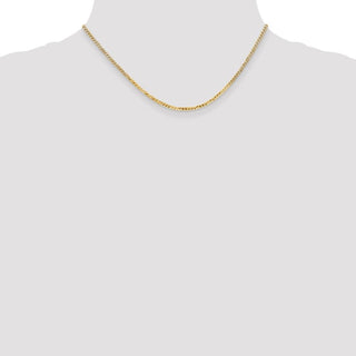 16" 14k Yellow Gold 2.2mm Flat Beveled Curb Chain Necklace