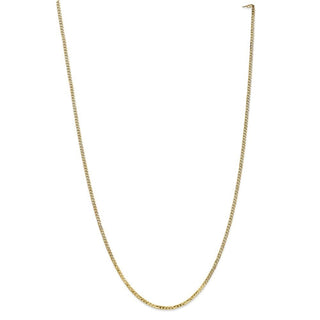 28" 14k Yellow Gold 2.2mm Flat Beveled Curb Chain Necklace