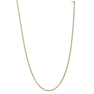 30" 14k Yellow Gold 2.2mm Flat Beveled Curb Chain Necklace