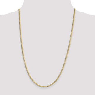 26" 14k Yellow Gold 2.3mm Flat Beveled Curb Chain Necklace