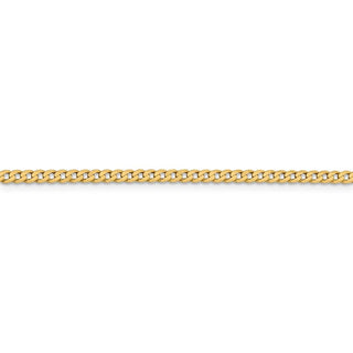 7" 14k Yellow Gold 2.3mm Flat Beveled Curb Chain Bracelet