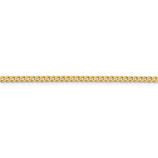 8" 14k Yellow Gold 2.3mm Flat Beveled Curb Chain Bracelet