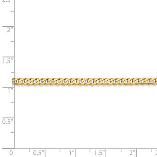24" 14k Yellow Gold 2.9mm Flat Beveled Curb Chain Necklace