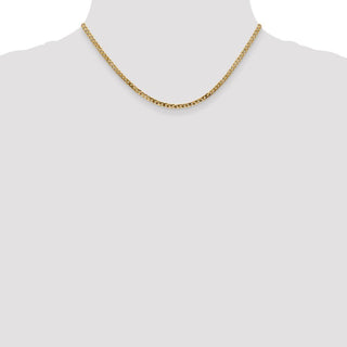 16" 14k Yellow Gold 2.9mm Flat Beveled Curb Chain Necklace