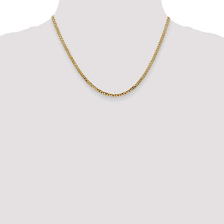 18" 14k Yellow Gold 2.9mm Flat Beveled Curb Chain Necklace