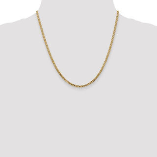 20" 14k Yellow Gold 2.9mm Flat Beveled Curb Chain Necklace