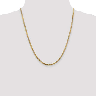 22" 14k Yellow Gold 2.9mm Flat Beveled Curb Chain Necklace