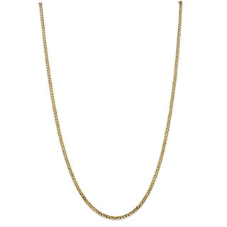 16" 14k Yellow Gold 2.9mm Flat Beveled Curb Chain Necklace