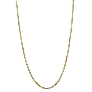 24" 14k Yellow Gold 2.9mm Flat Beveled Curb Chain Necklace