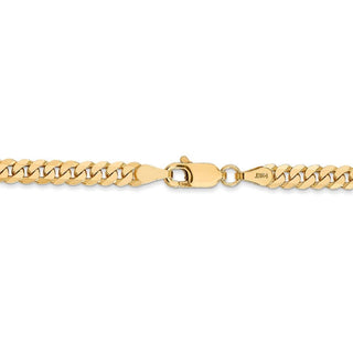 7" 14k Yellow Gold 3.9mm Flat Beveled Curb Chain Bracelet