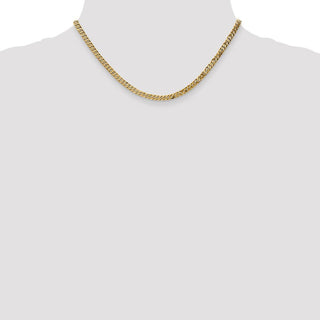16" 14k Yellow Gold 3.9mm Flat Beveled Curb Chain Necklace