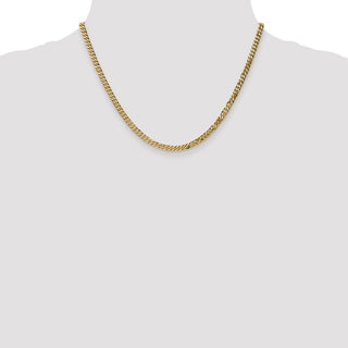 18" 14k Yellow Gold 3.9mm Flat Beveled Curb Chain Necklace