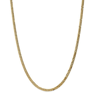 18" 14k Yellow Gold 3.9mm Flat Beveled Curb Chain Necklace