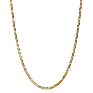 28" 14k Yellow Gold 3.9mm Flat Beveled Curb Chain Necklace