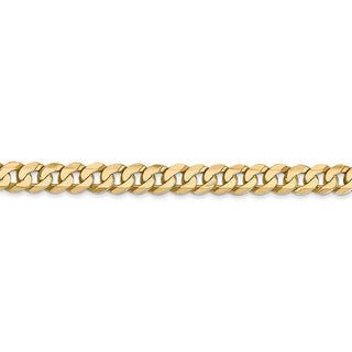 8" 14k Yellow Gold 4.75mm Flat Beveled Curb Chain Bracelet