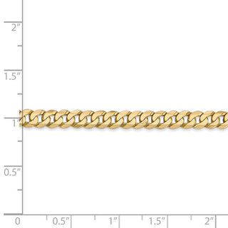 7" 14k Yellow Gold 4.75mm Flat Beveled Curb Chain Bracelet