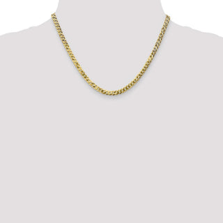 18" 14k Yellow Gold 4.75mm Flat Beveled Curb Chain Necklace