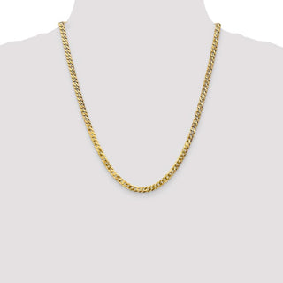 22" 14k Yellow Gold 4.75mm Flat Beveled Curb Chain Necklace
