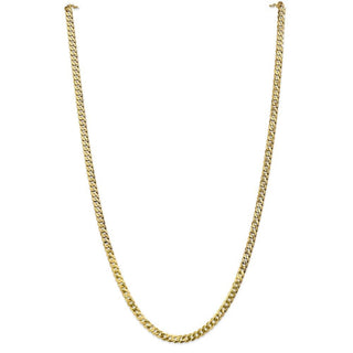26" 14k Yellow Gold 4.75mm Flat Beveled Curb Chain Necklace