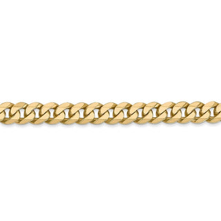 7" 14k Yellow Gold 5.75mm Flat Beveled Curb Chain Bracelet