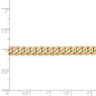 7" 14k Yellow Gold 5.75mm Flat Beveled Curb Chain Bracelet